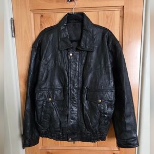 Vintage Black 100% Leather Jacket